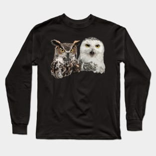 Snowy Owl and American Owl Long Sleeve T-Shirt